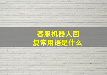 客服机器人回复常用语是什么