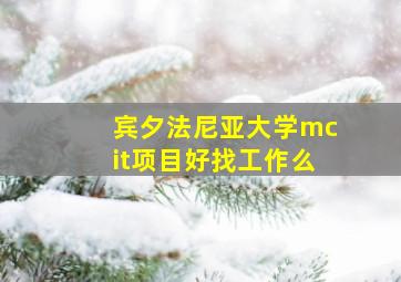 宾夕法尼亚大学mcit项目好找工作么