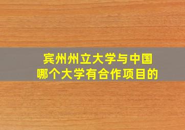 宾州州立大学与中国哪个大学有合作项目的