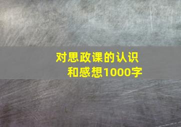 对思政课的认识和感想1000字