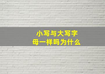 小写与大写字母一样吗为什么