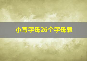 小写字母26个字母表