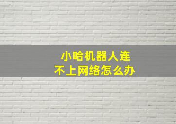 小哈机器人连不上网络怎么办