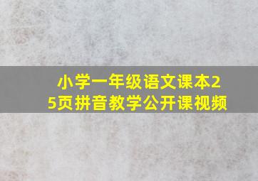 小学一年级语文课本25页拼音教学公开课视频