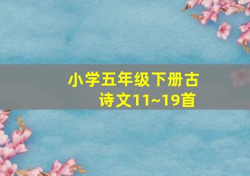 小学五年级下册古诗文11~19首