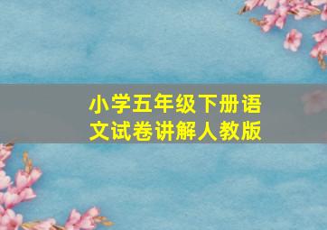 小学五年级下册语文试卷讲解人教版