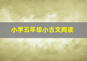 小学五年级小古文阅读