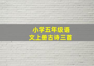 小学五年级语文上册古诗三首