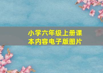 小学六年级上册课本内容电子版图片