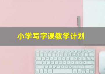 小学写字课教学计划