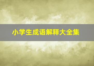 小学生成语解释大全集