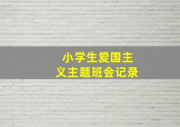 小学生爱国主义主题班会记录