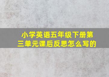 小学英语五年级下册第三单元课后反思怎么写的