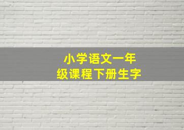 小学语文一年级课程下册生字