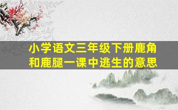 小学语文三年级下册鹿角和鹿腿一课中逃生的意思