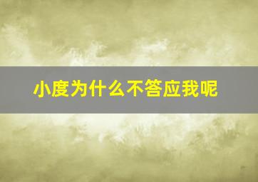 小度为什么不答应我呢