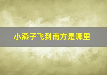 小燕子飞到南方是哪里