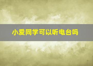 小爱同学可以听电台吗