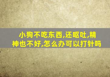 小狗不吃东西,还呕吐,精神也不好,怎么办可以打针吗