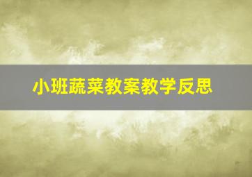 小班蔬菜教案教学反思