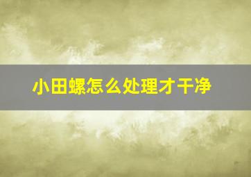 小田螺怎么处理才干净