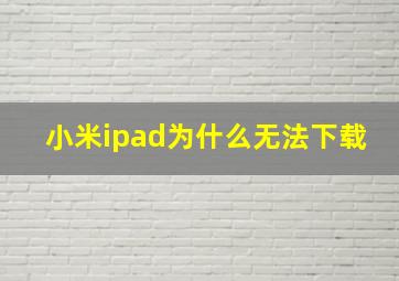 小米ipad为什么无法下载