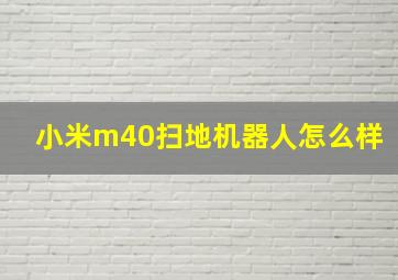 小米m40扫地机器人怎么样