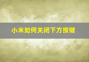 小米如何关闭下方按键