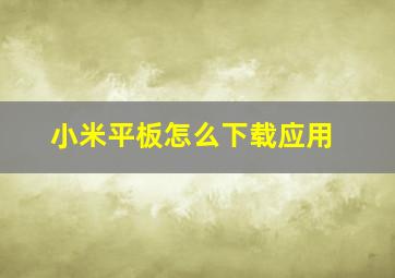 小米平板怎么下载应用