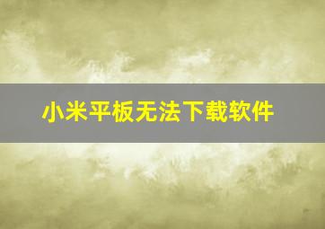 小米平板无法下载软件