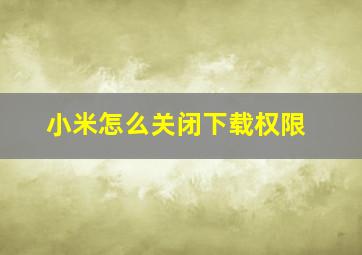 小米怎么关闭下载权限