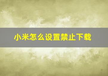 小米怎么设置禁止下载