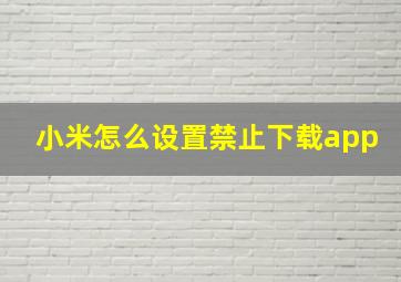 小米怎么设置禁止下载app