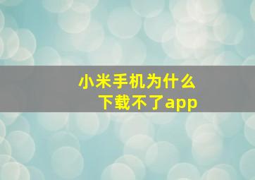 小米手机为什么下载不了app