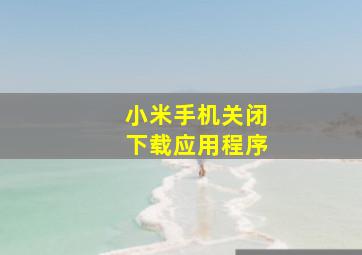 小米手机关闭下载应用程序