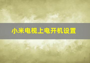 小米电视上电开机设置