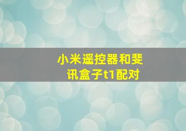 小米遥控器和斐讯盒子t1配对