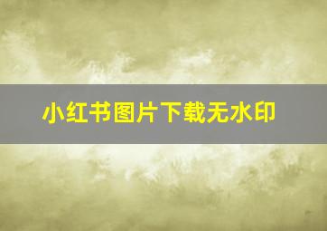 小红书图片下载无水印