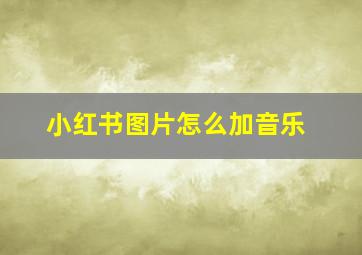 小红书图片怎么加音乐