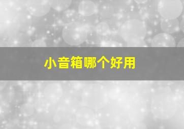 小音箱哪个好用