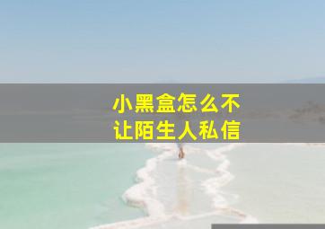 小黑盒怎么不让陌生人私信