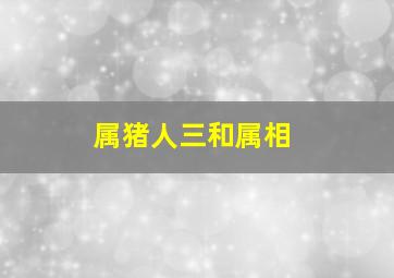 属猪人三和属相