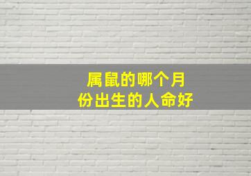 属鼠的哪个月份出生的人命好