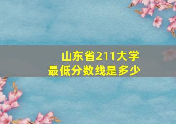 山东省211大学最低分数线是多少