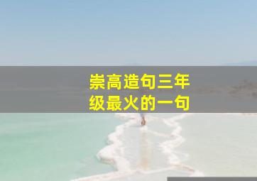 崇高造句三年级最火的一句