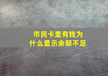 市民卡里有钱为什么显示余额不足