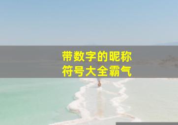 带数字的昵称符号大全霸气