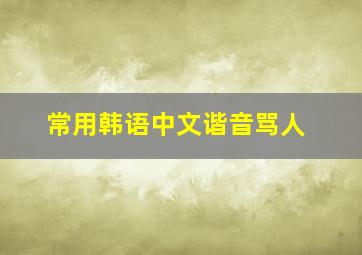 常用韩语中文谐音骂人