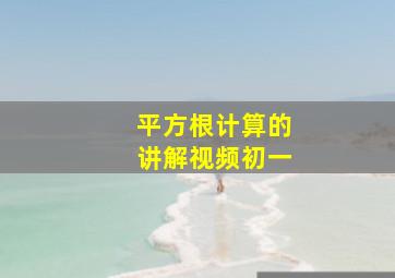 平方根计算的讲解视频初一