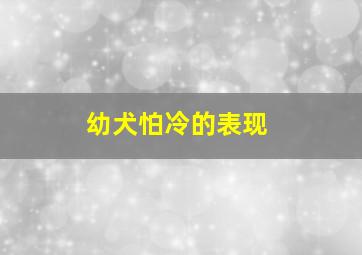 幼犬怕冷的表现